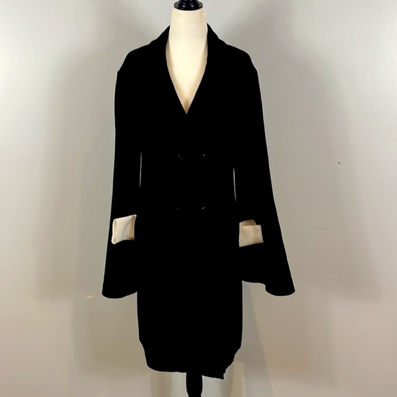 D. Exterior Black Wool Knit Sweater Jacket made in Italy - Picture 9 of 17